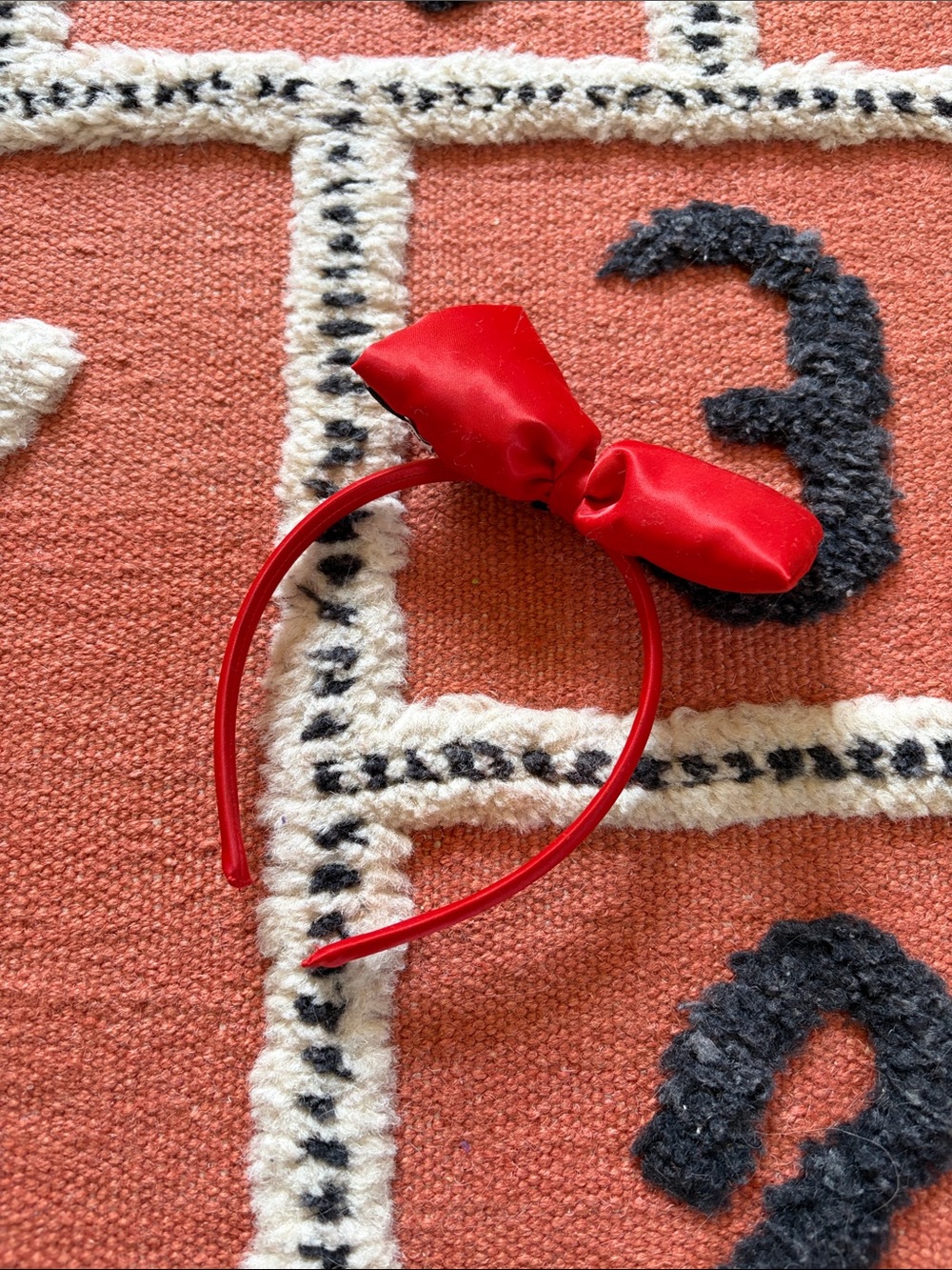Mini Rodini Red Satin Bow Headband